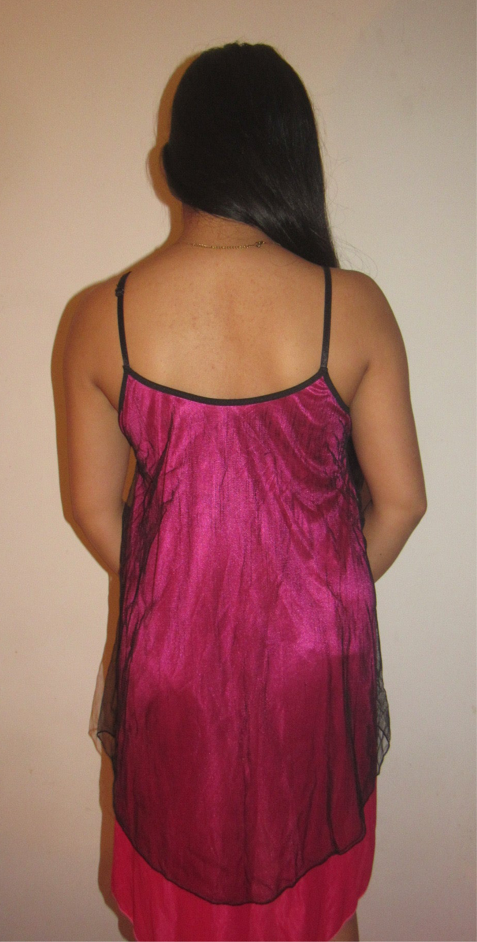 Pink satin dress