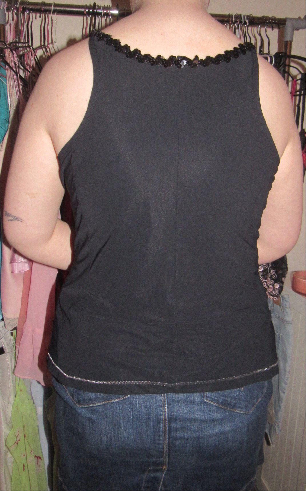 Black cami with sequin detailing