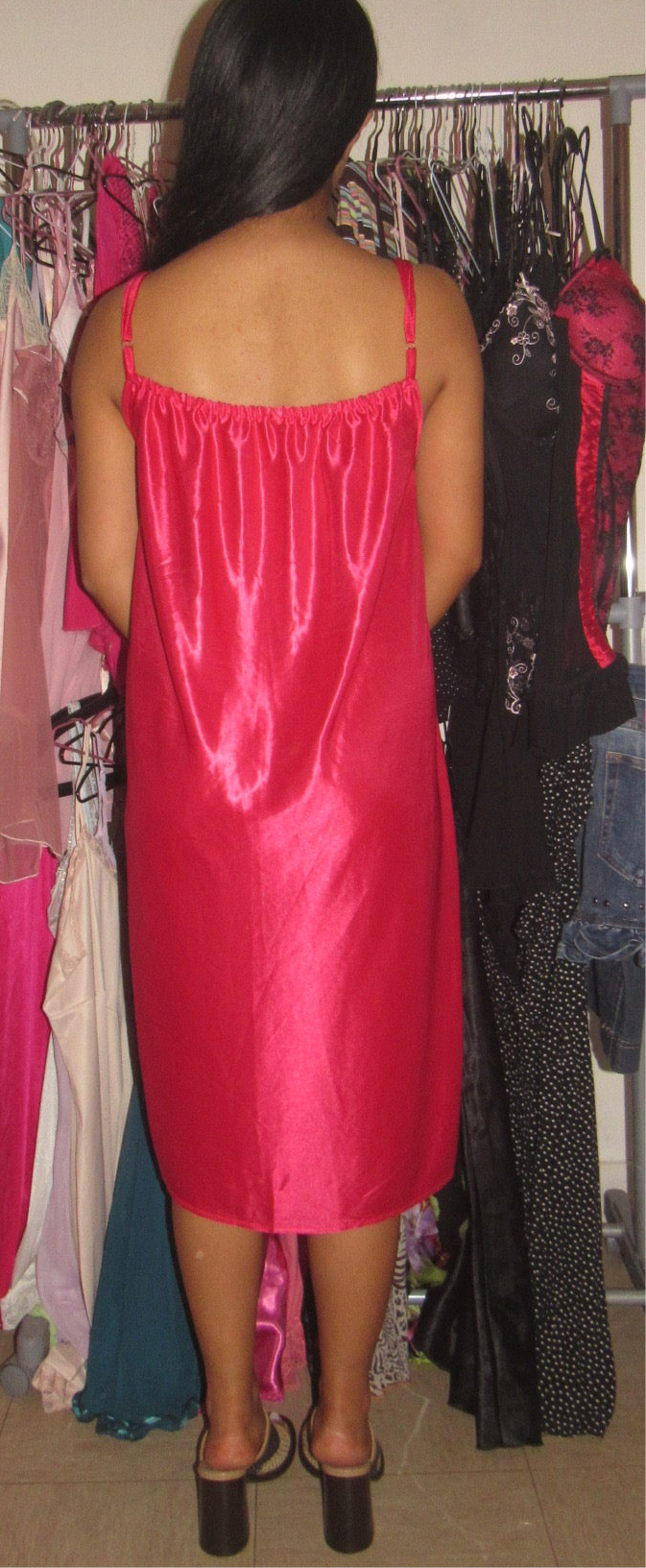 Pink midi dress
