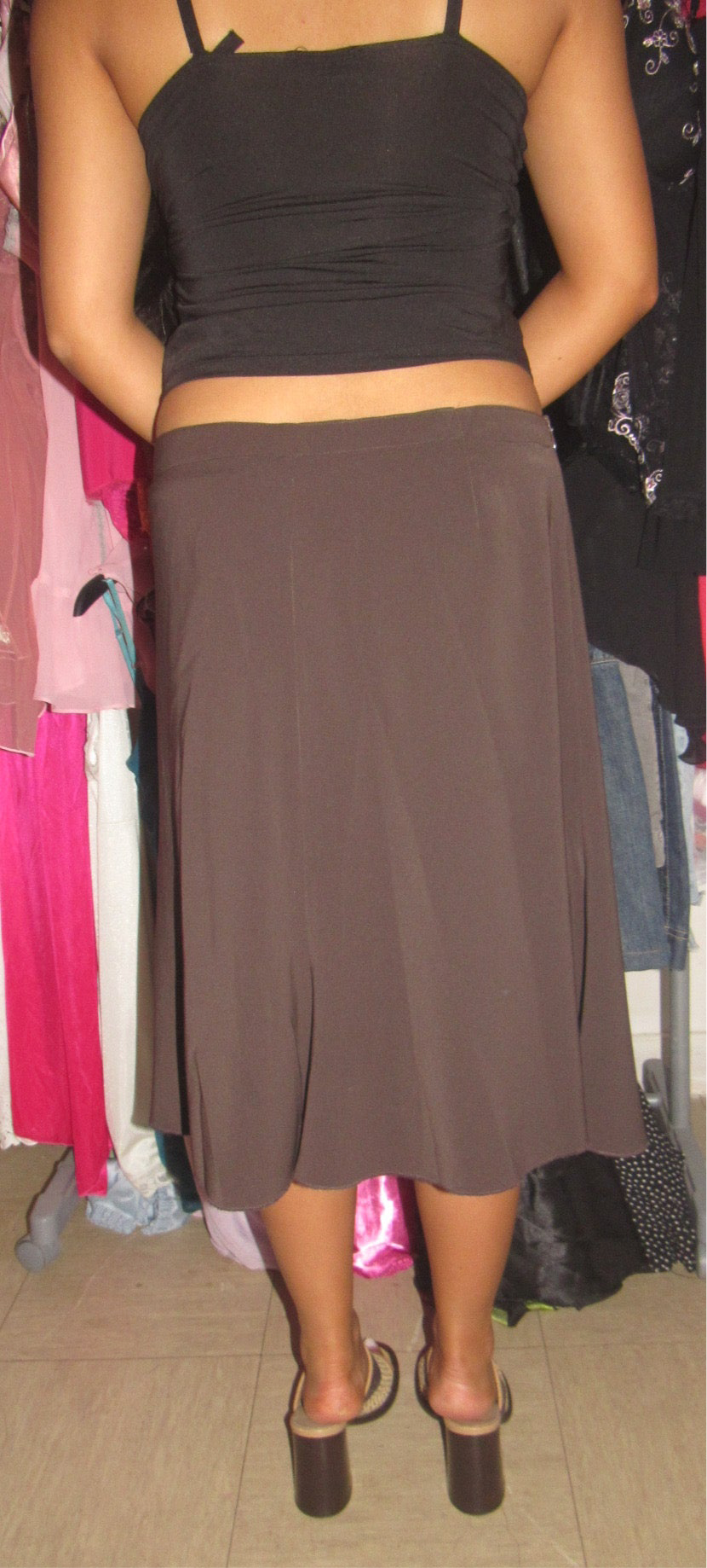 Brown midi skirt