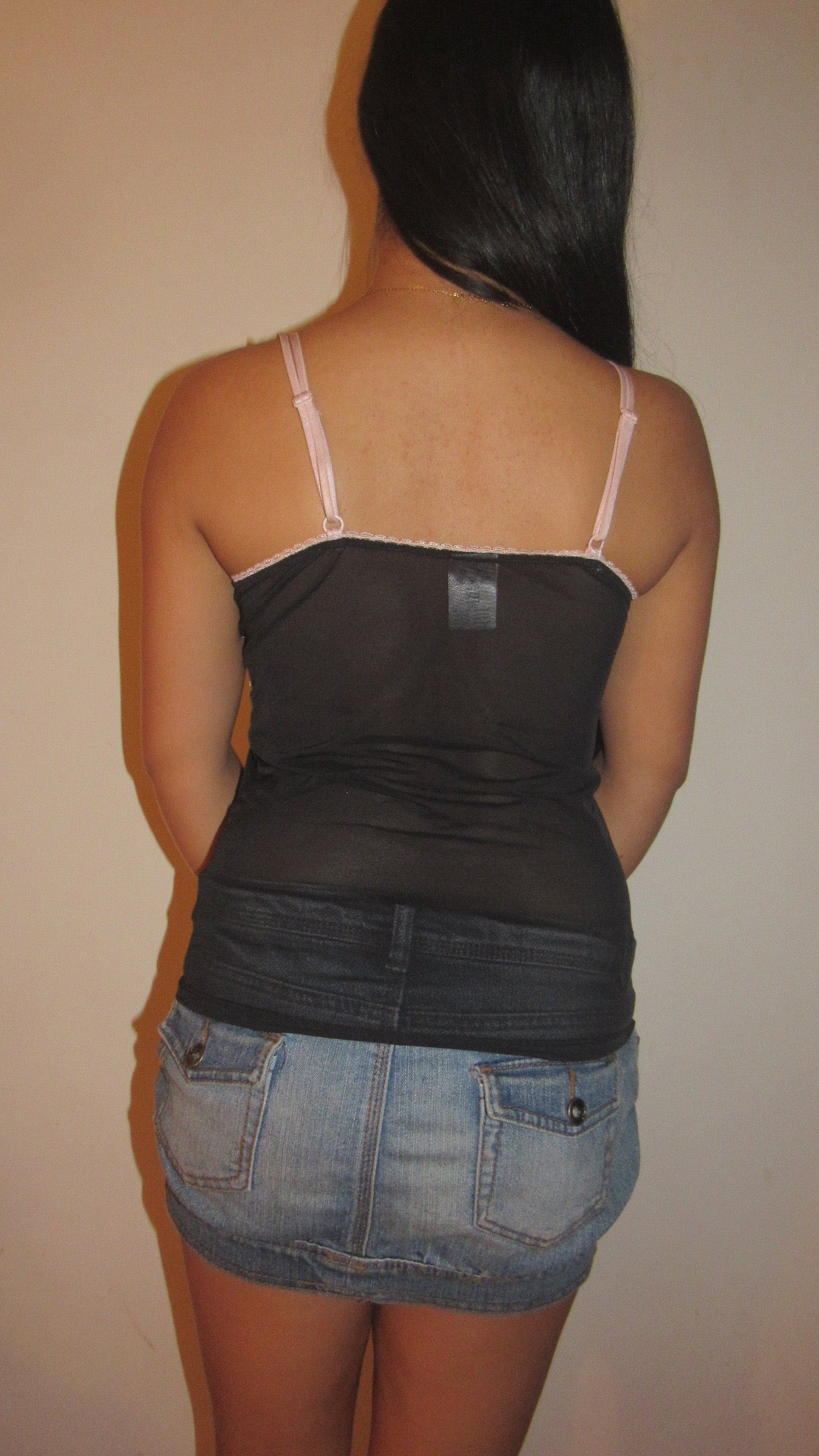 Black and pink cami top