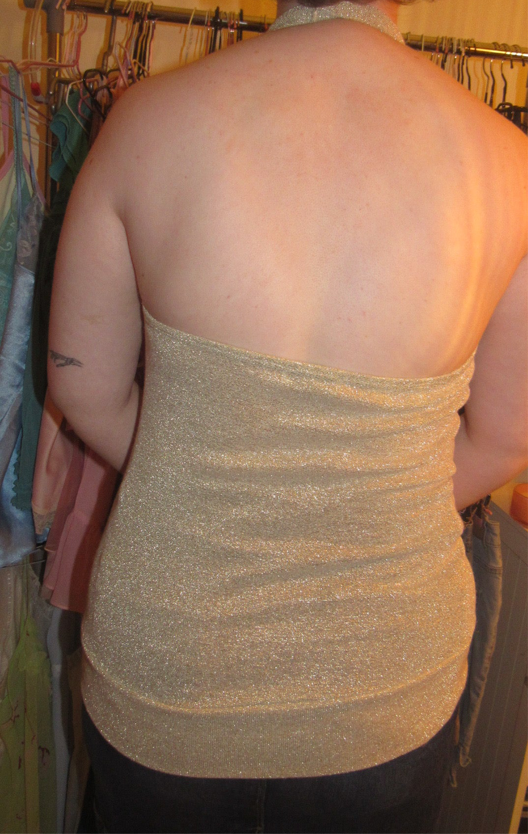 Pimkie gold halter neck top