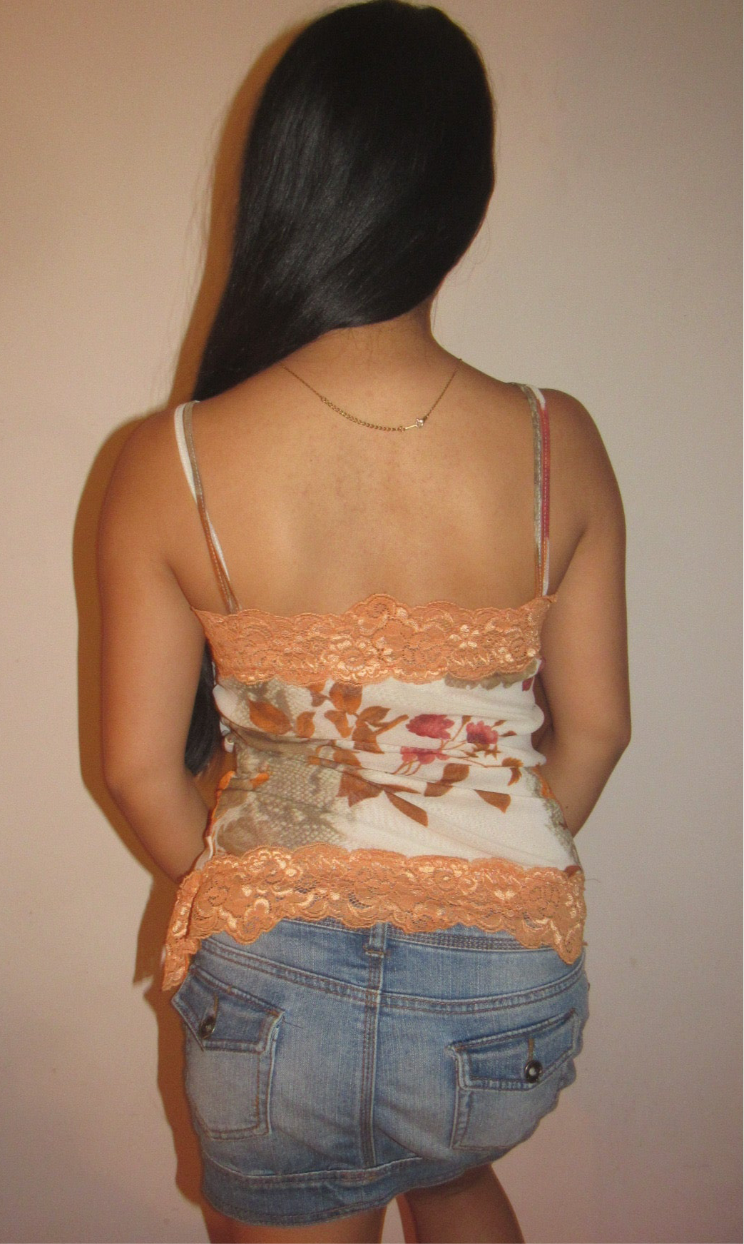 Orange floral cami top