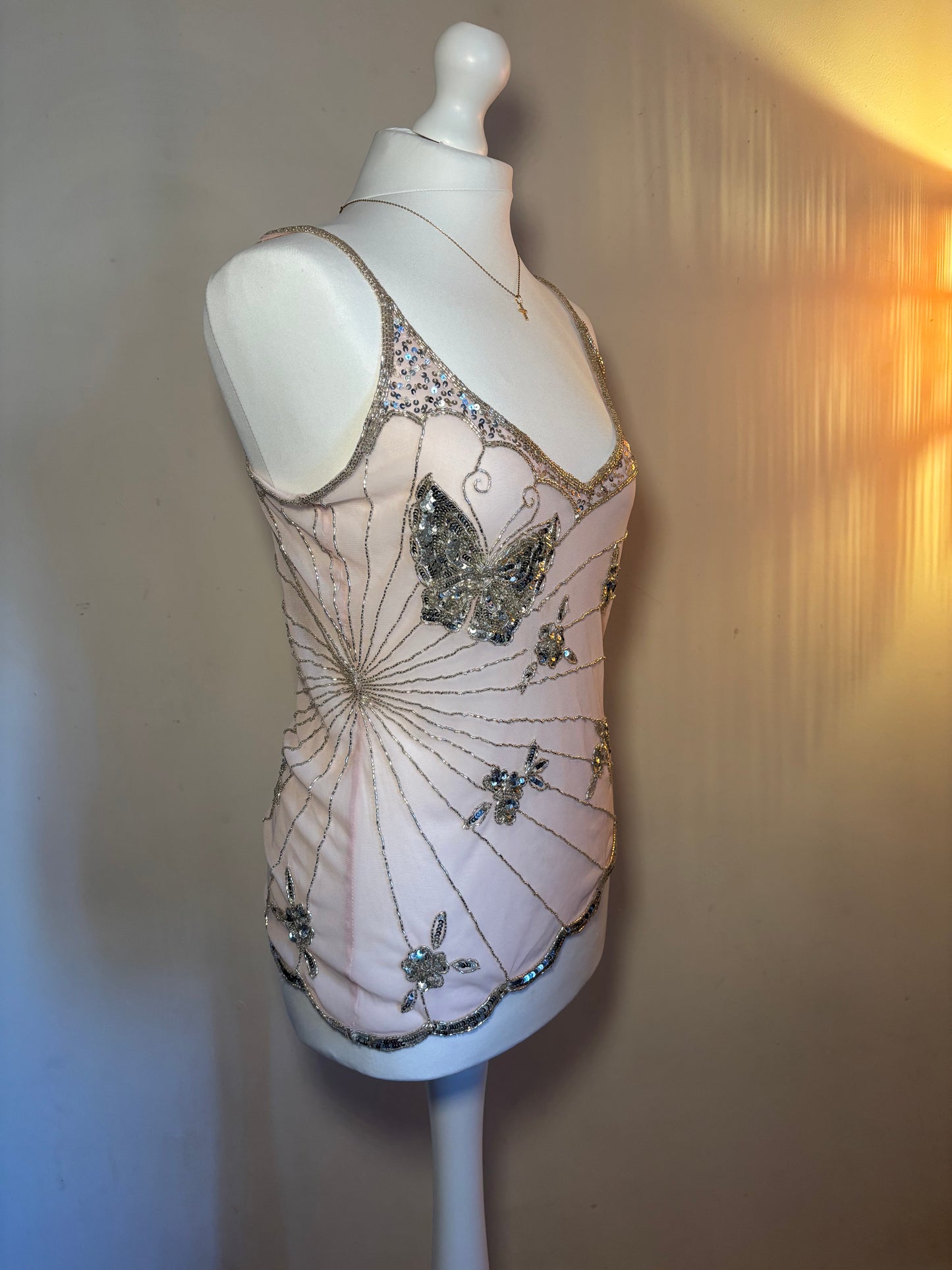 Beaded butterfly top