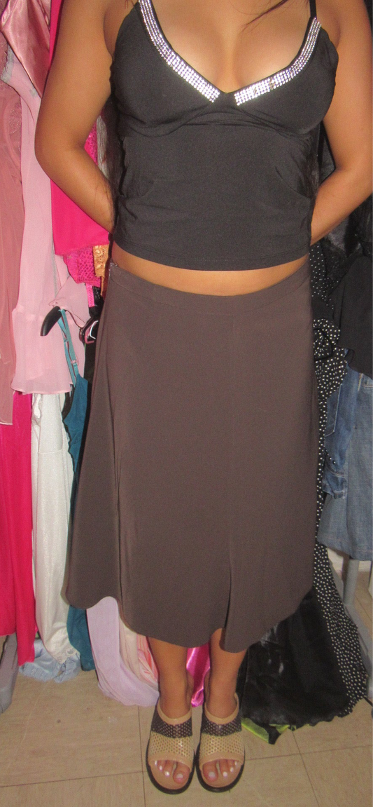 Brown midi skirt