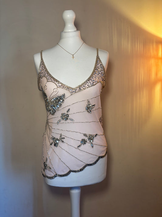 Beaded butterfly top