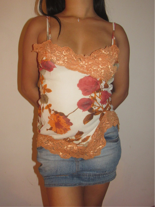 Orange floral cami top