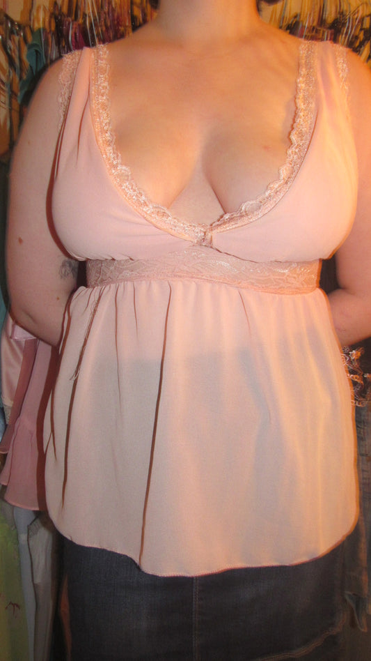 Pink cami flowy top