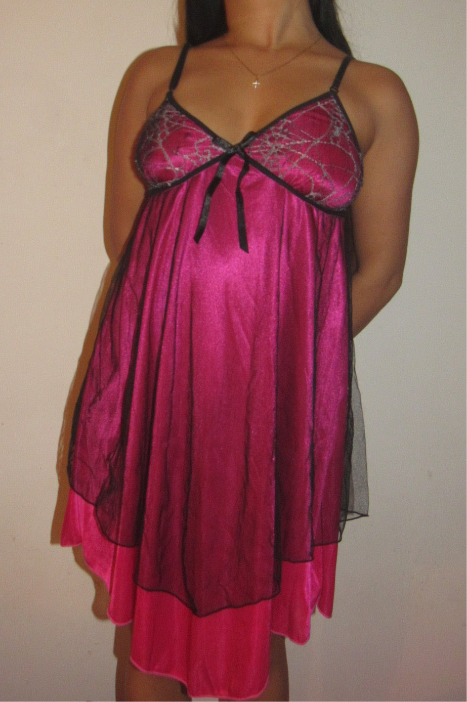 Pink satin dress