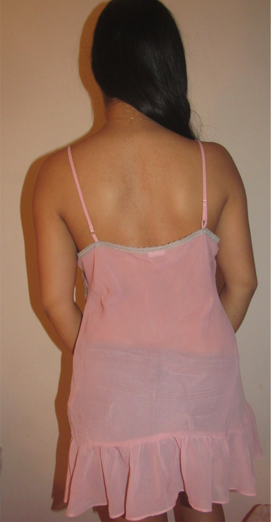 Pink top with blue detailing