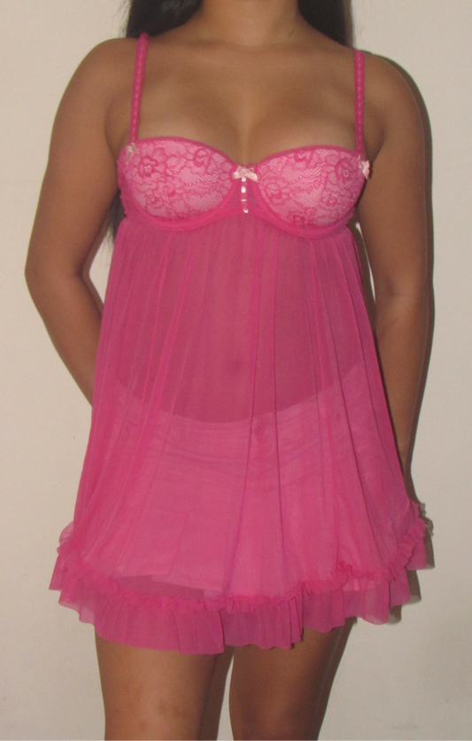 Pink bustier babydoll