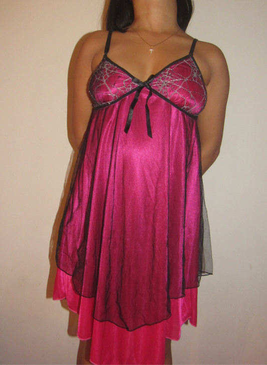 Pink satin dress