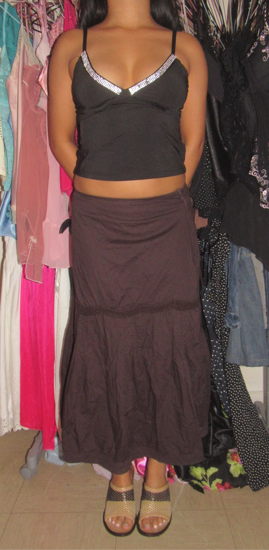 Brown maxi skirt