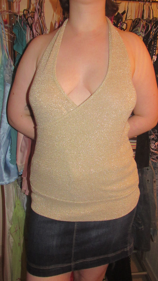 Pimkie gold halter neck top