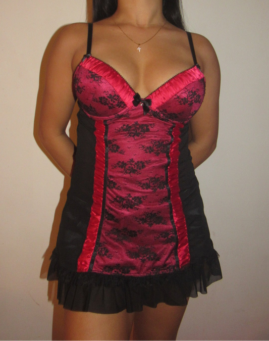 Black and red bustier