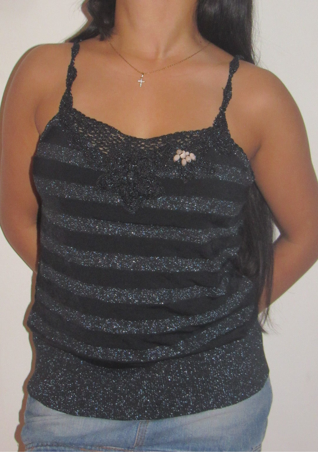 Black sparkly top